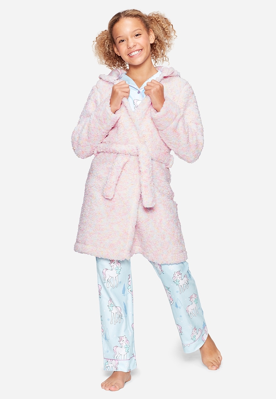 Confetti sherpa unicorn robe